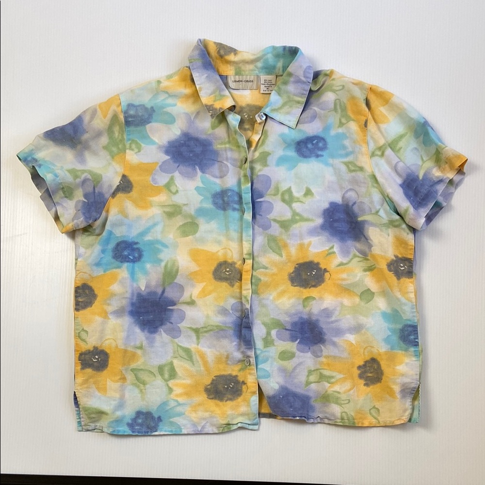 Lemon Grass linen ladies blouse